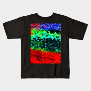 Tsunami pouring acrylic paint Kids T-Shirt